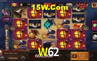 Tela de boas-vindas e lobby de jogos do aplicativo W62